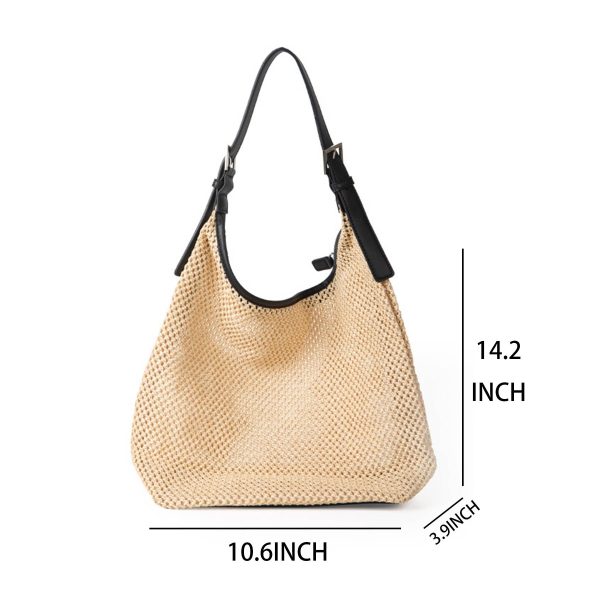 Straw summer large capacity shoulder tote bag