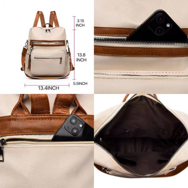 Womens Purse PU Leather Large Travel Backpack