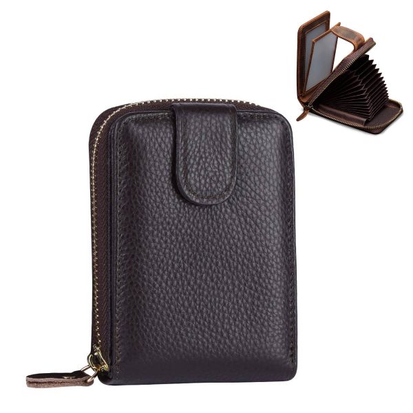 Genuine leather men's organ card bag