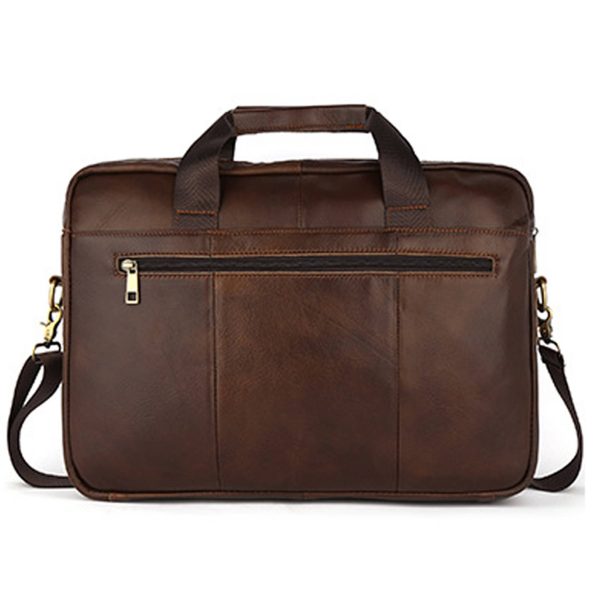 Genuine Leather Briefcase Laptop Messenger Bag