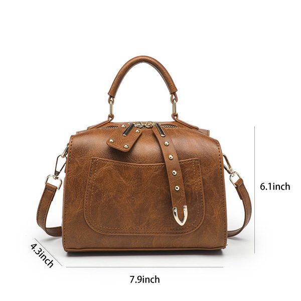 Pu Leather rivet Crossbody Bag for Women Offers Zipper