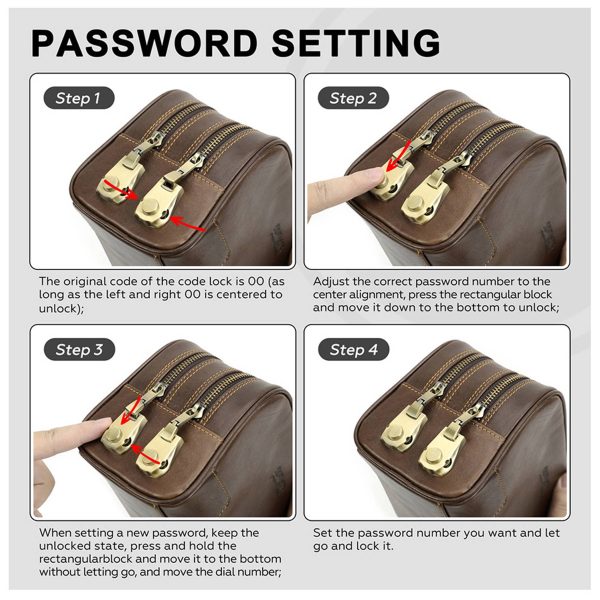 Genuine Leather Front Combination lock Pocket Wallets