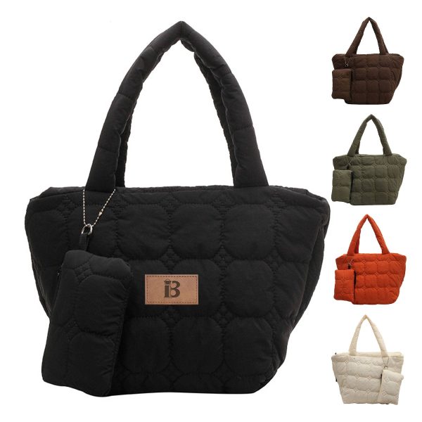 Nylon fluffy tote bag