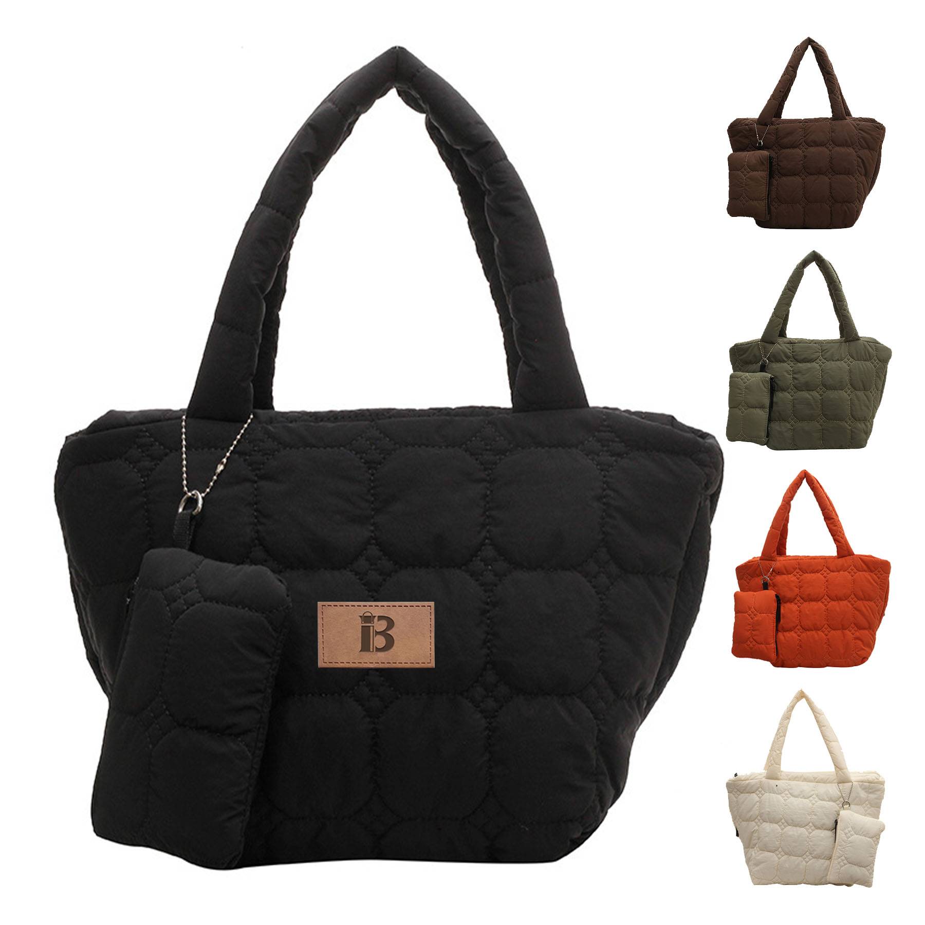 Nylon fluffy tote bag