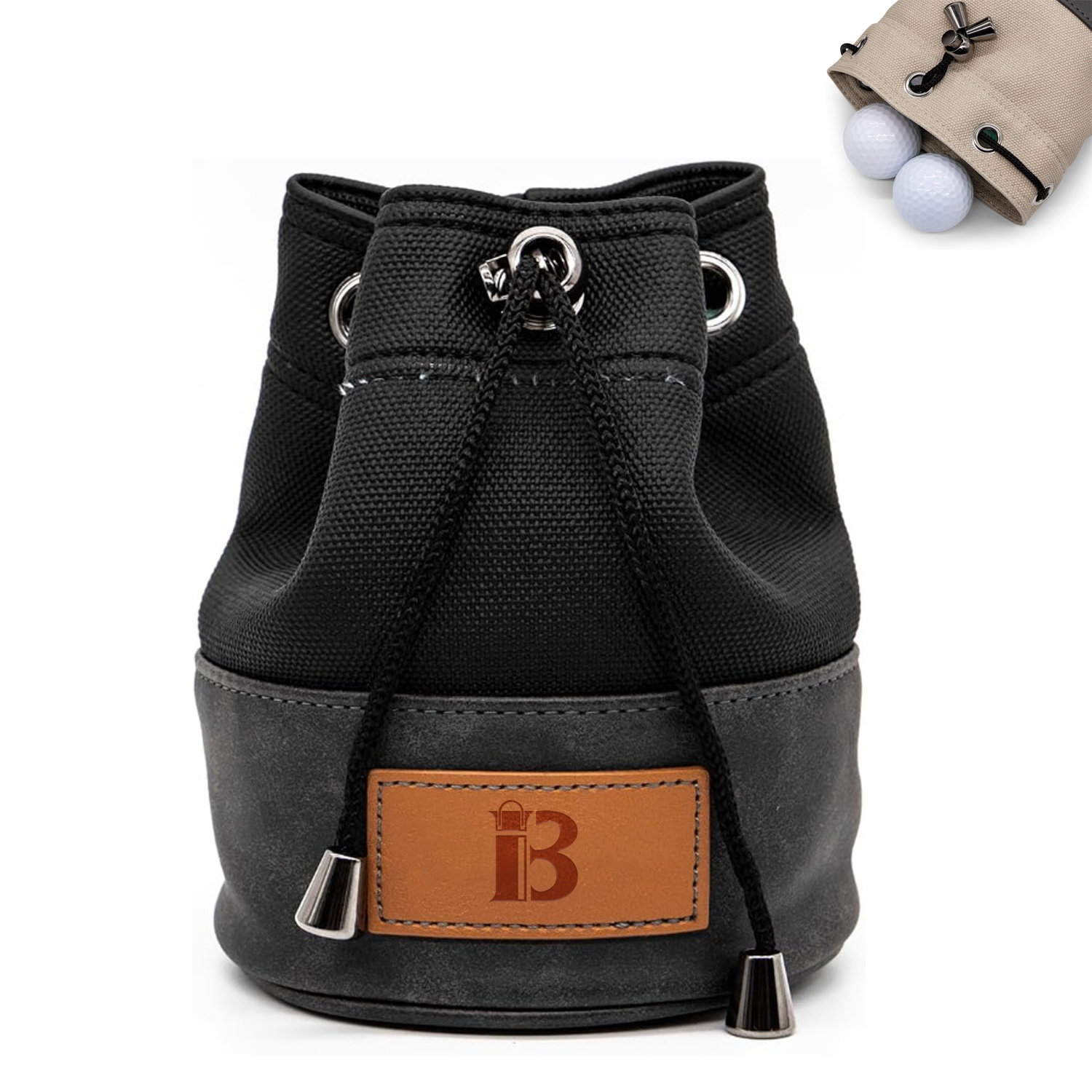 Bucket Waist Design Golf Ball Drawstring Pouch