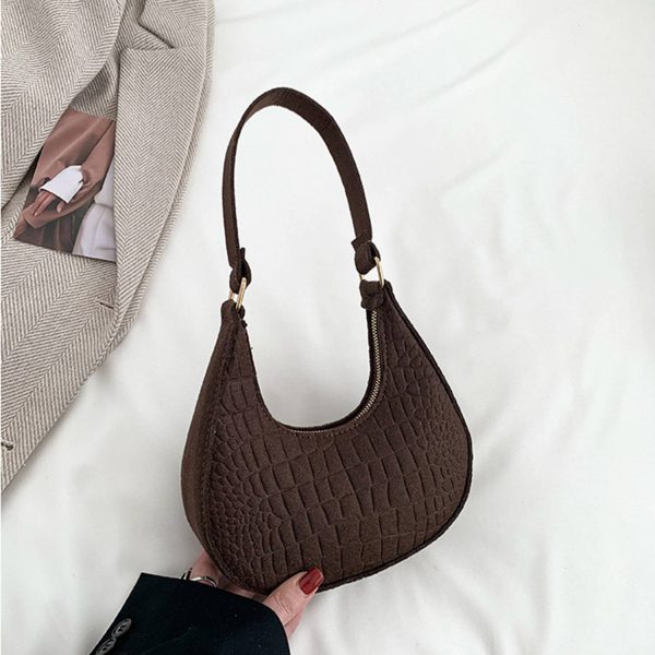 Solid color temperament women's bag casual shoulder handbag