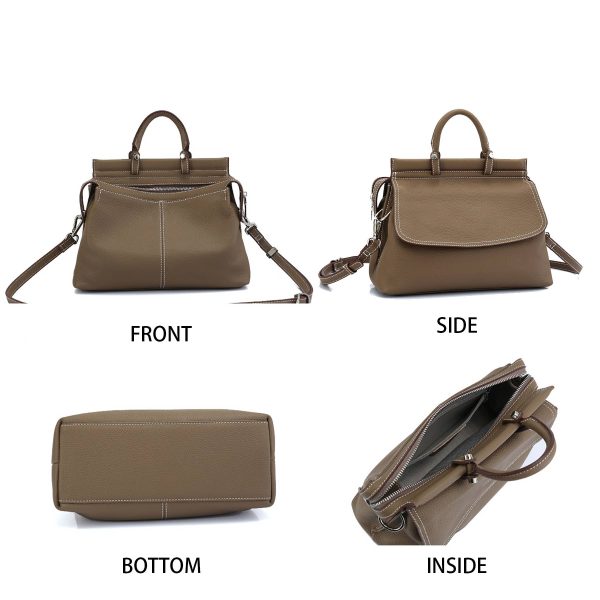 Genuine Leather Fashionable Large Crossbody Tote Bag