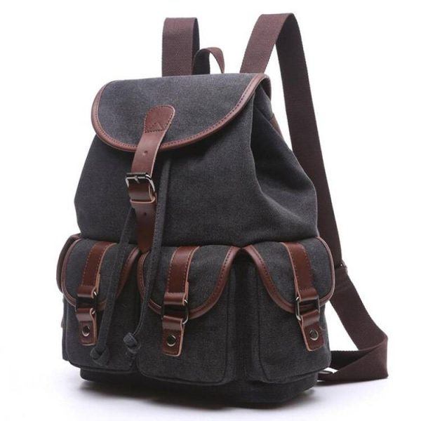 Women's Backpack Solid Color Multi-Pocket Outdoor Travel Bag