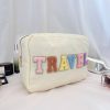 Nylon Large-capacity letter makeup cosmetic bag
