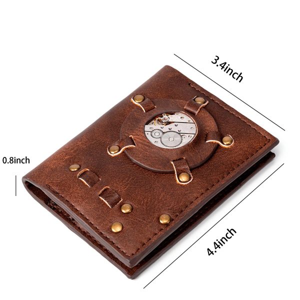 PU brown punk wallet