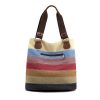 Fashion Rainbow striped tote bag