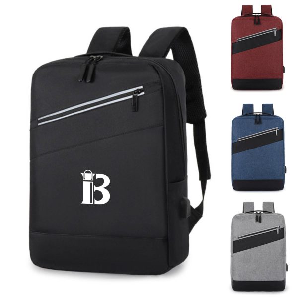 Nylon Minimalist Computer Backpack With USB Charging Port