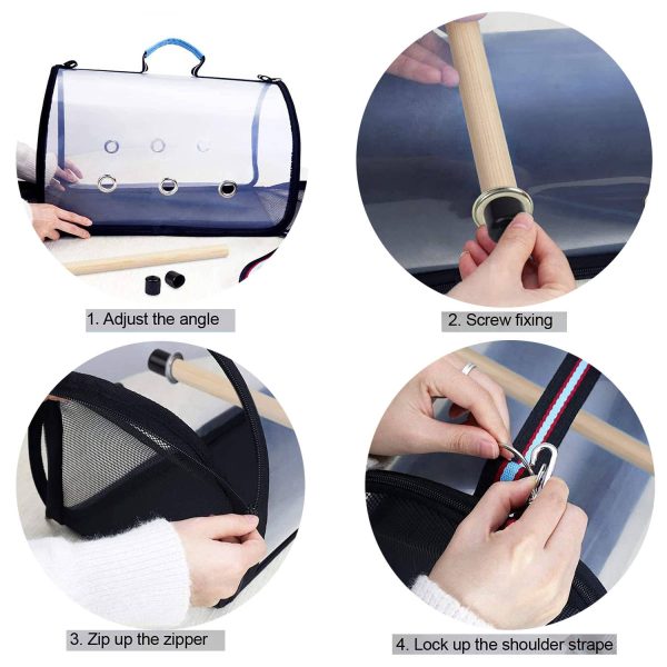 Portable Breathable Transparent Cage Bird Carrier Bag