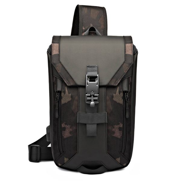 Oxford Waterproof Crossbody Sling Bag With USB Charging Port