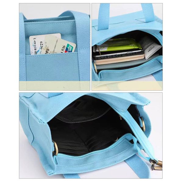 Mini Tote Bag for Women Canvas Crossbody Purse