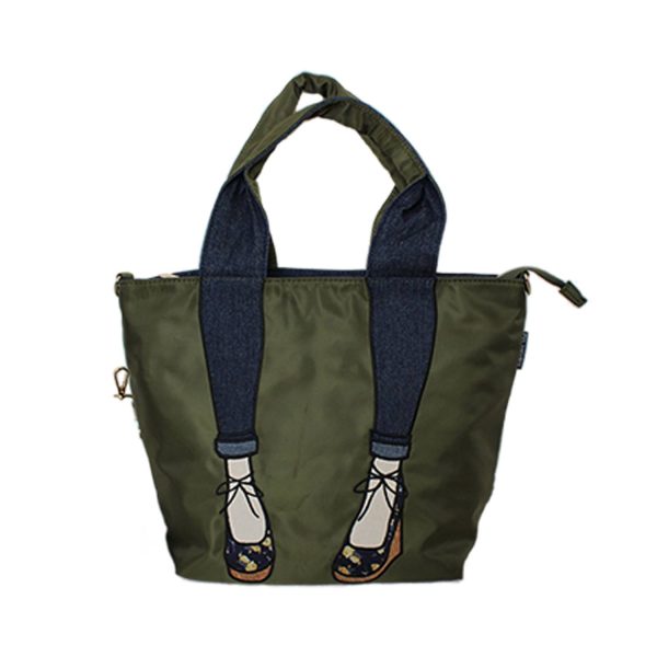 Nylon handbag creative high heels tote bag for women
