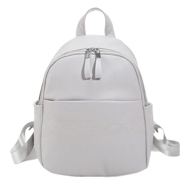 PU leather durable backpack