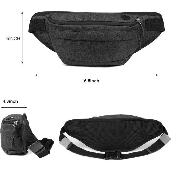 Water Resistant Large Hiking Waist Bag for Men Women