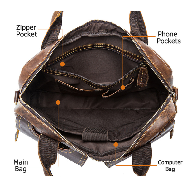 PU Leather Laptop Messenger Bag