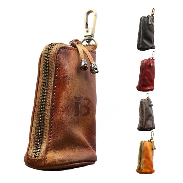 First Layer Cowhide Plant Tanned Leather Vintage Key Bag
