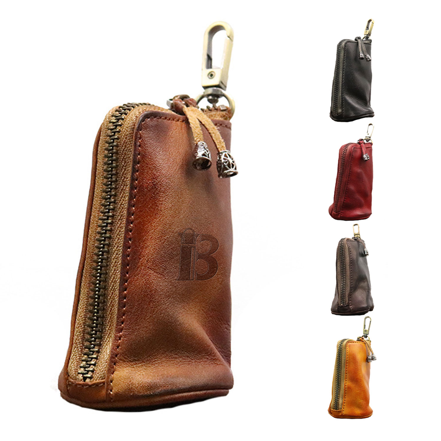 First Layer Cowhide Plant Tanned Leather Vintage Key Bag