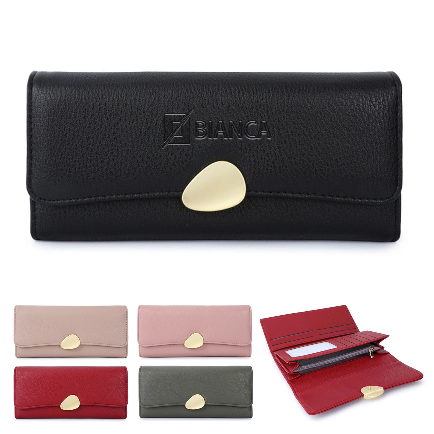 Women'S Leather Large Capacity Purse Card Bag