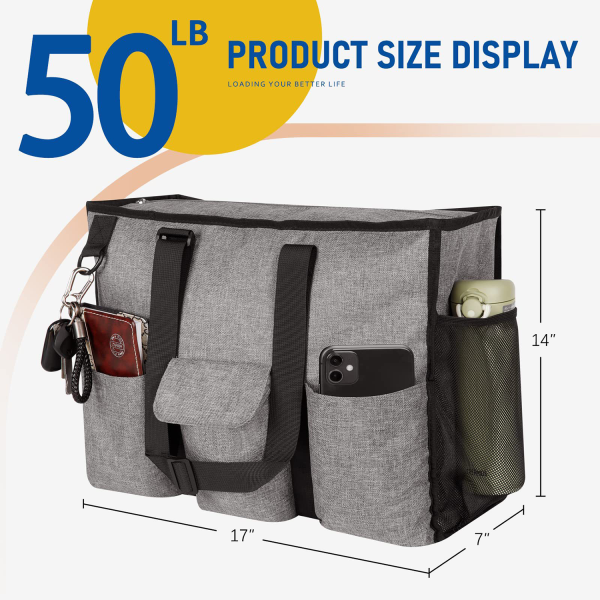 Custom Utility Water Resistant Zipper Tote Bag