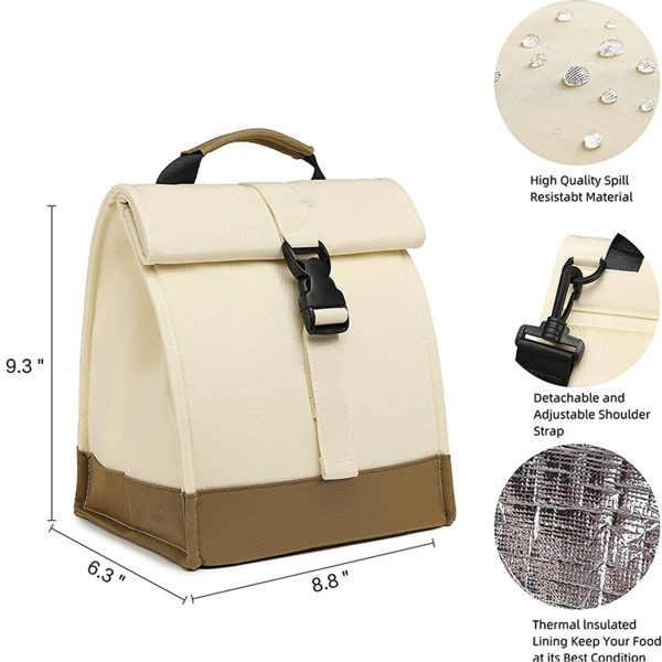 Nylon Insulated Lunch Bag Roll Top