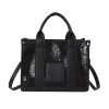 PU Leather Crossbody Bag Sequins Clash Color Tote