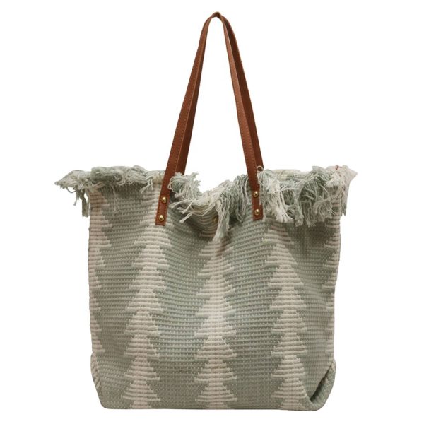 Wool woven tote bag