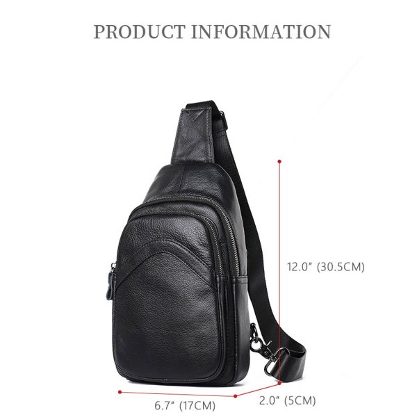 Genuine Leather Men's Crossbody Chest Bag