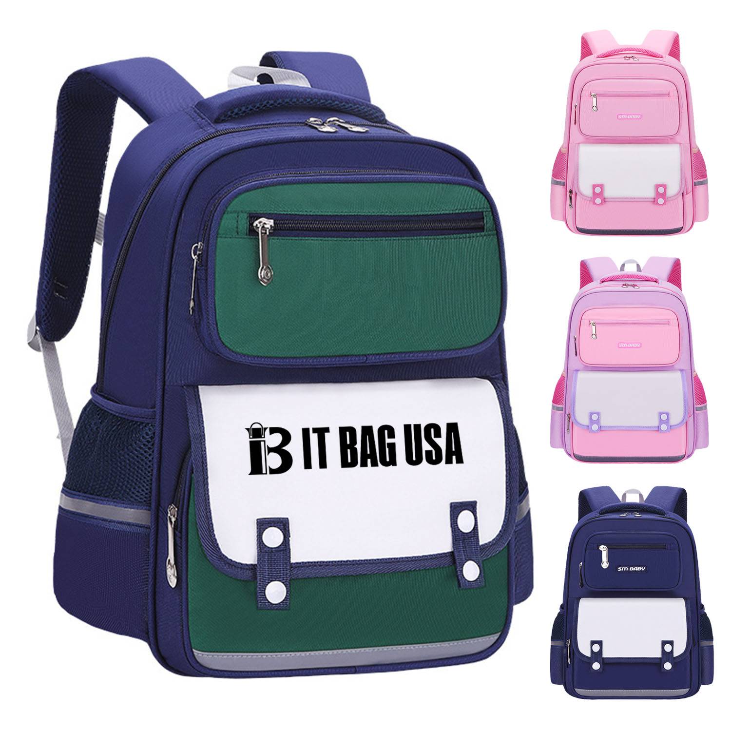 Children Shoulder Bag Backpack With Reflective Strip