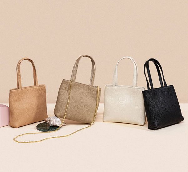 Real Leather Small Handbag Tote Bag