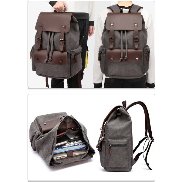 Men‘s Canvas Vintage travel Laptop Backpack