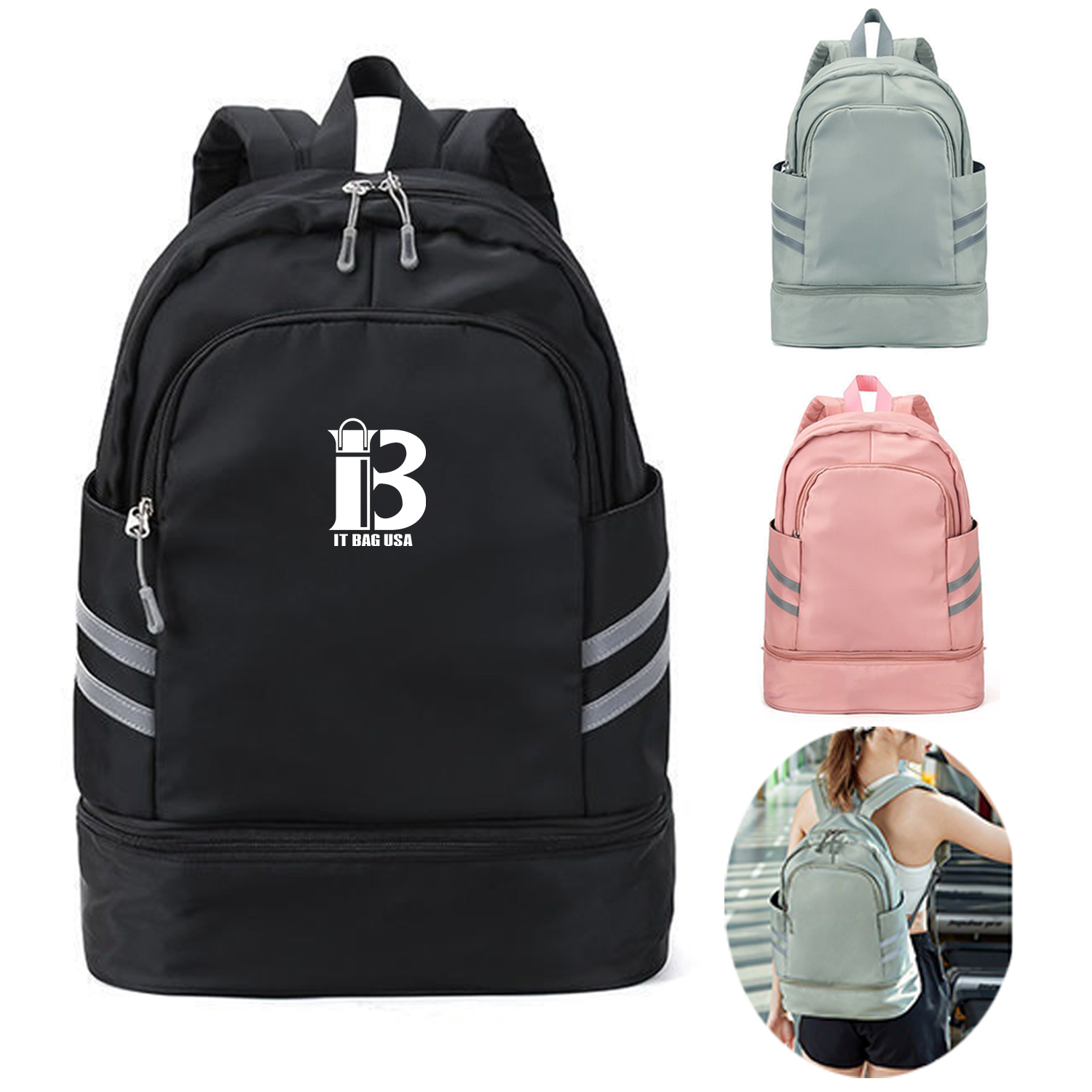 Gym Bag For Women Waterproof Backpack With Shoe Compartment