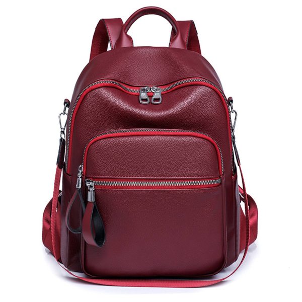 PU Leather Dual-use Casual Small Backpack Women