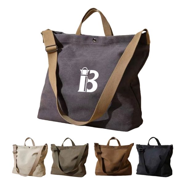 Large Capacity Retro Canvas Crossbody Commuting Tote Bag