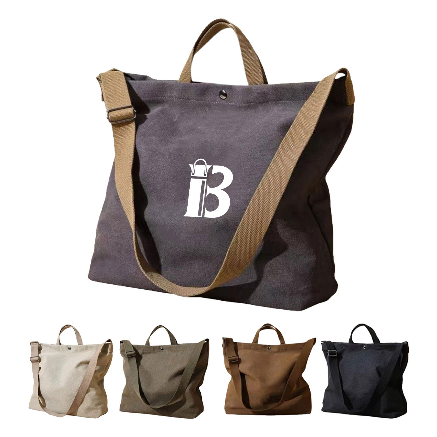 Large Capacity Retro Canvas Crossbody Commuting Tote Bag