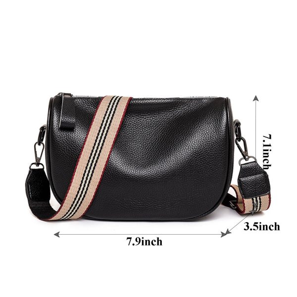 Geniune Leather Wide Strap Crossbody Bag