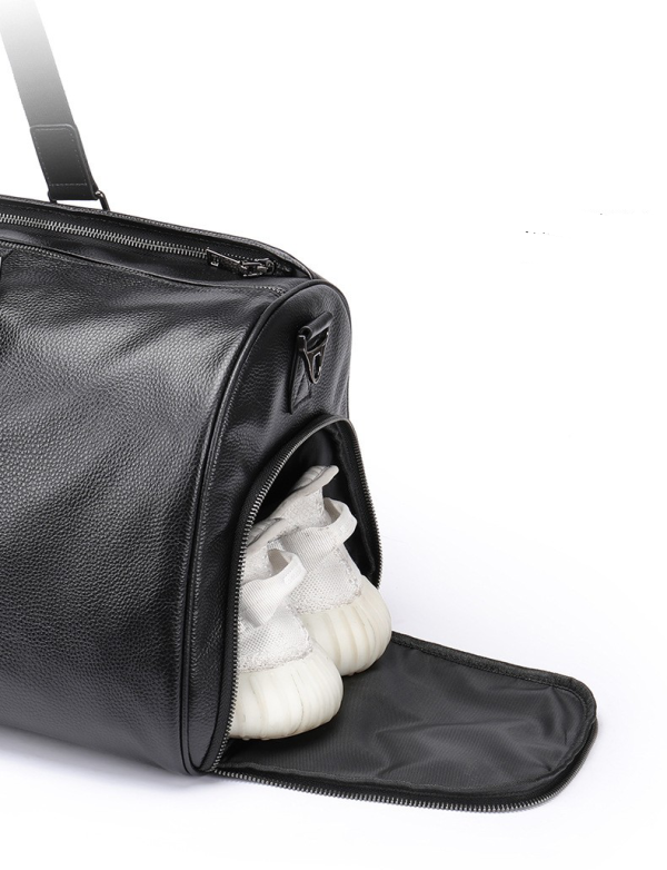 Genuine Leather Travel Weekender Duffel Bag for Men