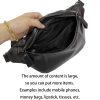Genuine Leather Stylish Black Belt bag Fanny Pack