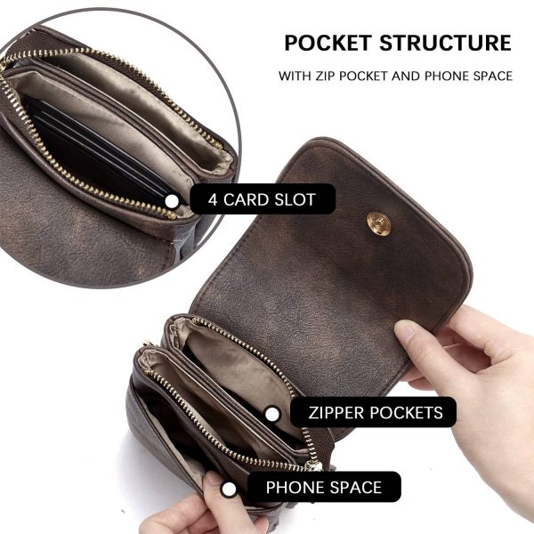 Genuine Leather Small Crossbody Bags for Women Wallet Purses