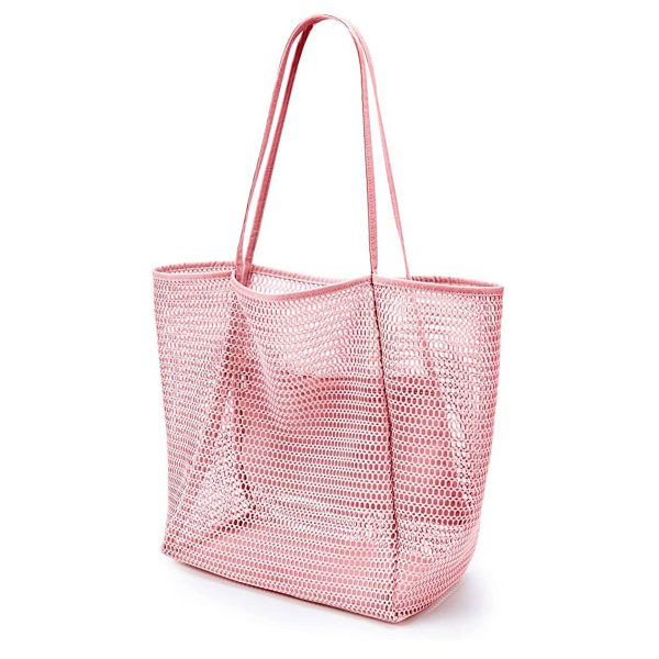 Polyester Casual Beach Mesh Tote Bag