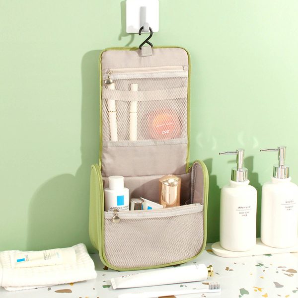 Polyester Handheld Pleated Zipper Makeup Bag