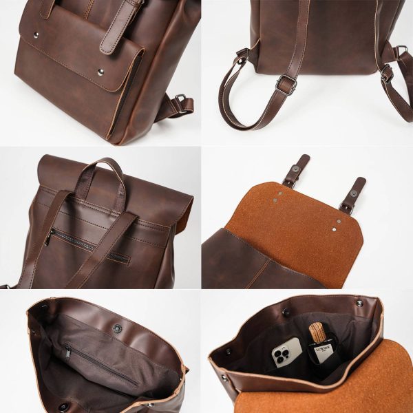 PU Leather Crossbody Backpack Shoulder Bag