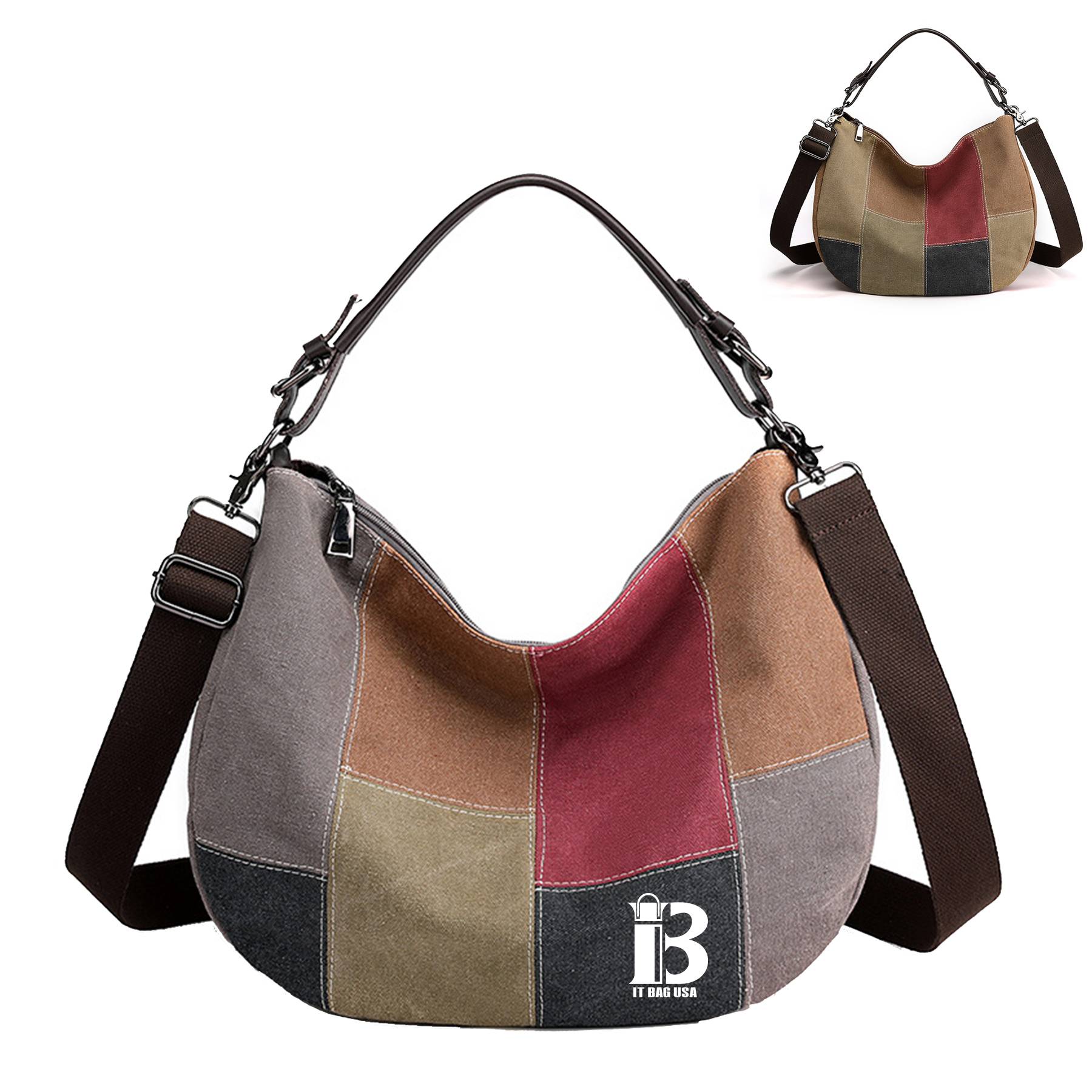 Multi-Color Splice Cross Body Shoulder tote bag