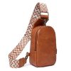 PU Leather Small Crossbody Sling Backpack Multipurpose