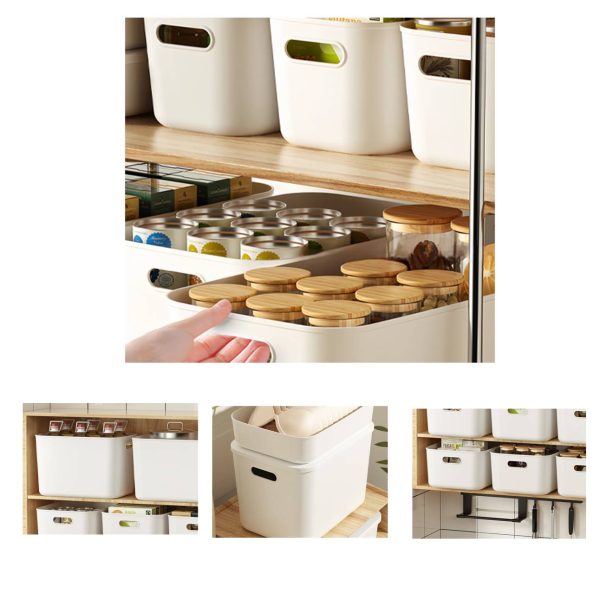 Plastic desktop storage box with cover