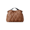Simple Solid Color Down-Filled Tote Cotton Handbag