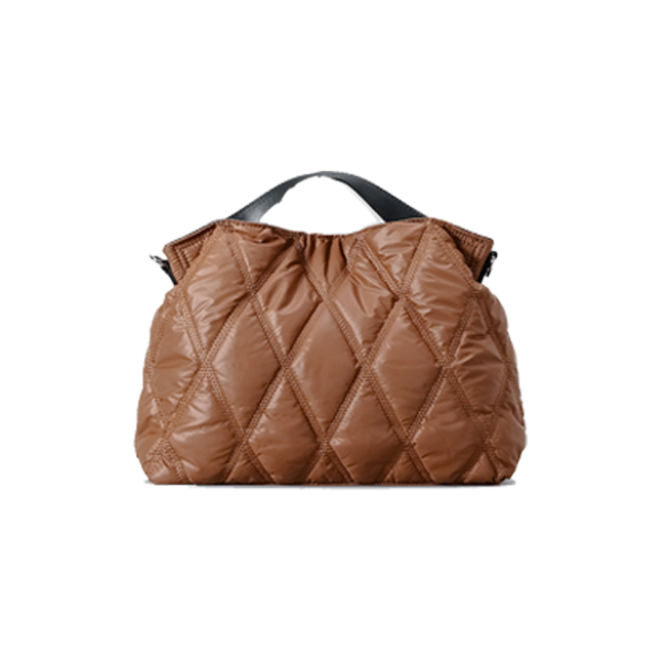 Simple Solid Color Down-Filled Tote Cotton Handbag